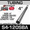 4" x 120" Straight Cut Aluminized Exhaust Stack OD End S4-120SBA